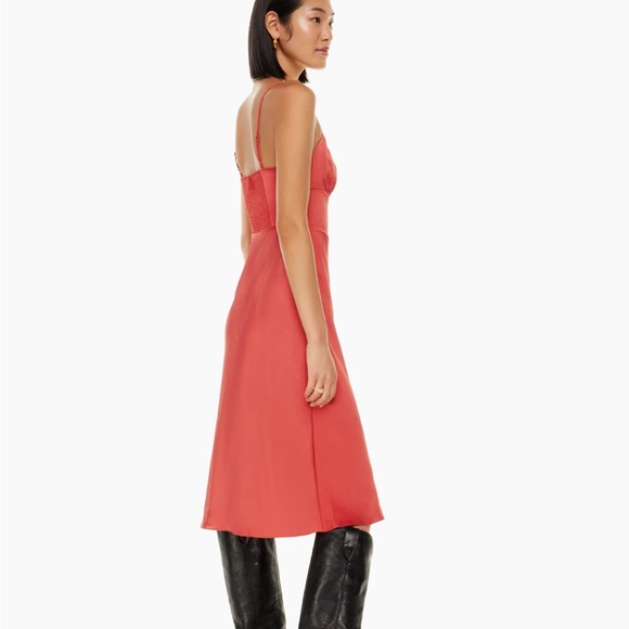 Wilfred Aritzia Bellow Midi Dress Rosy Red Sz 6 - Picture 4 of 5
